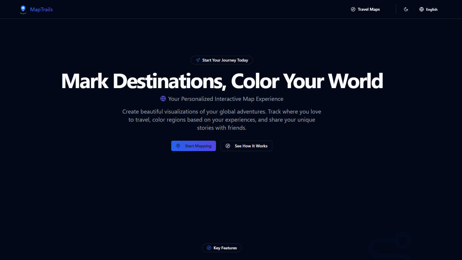 MapTrails application interface and features