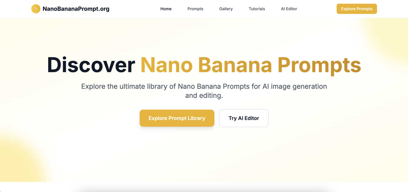 Nano Banana Prompt application interface and features