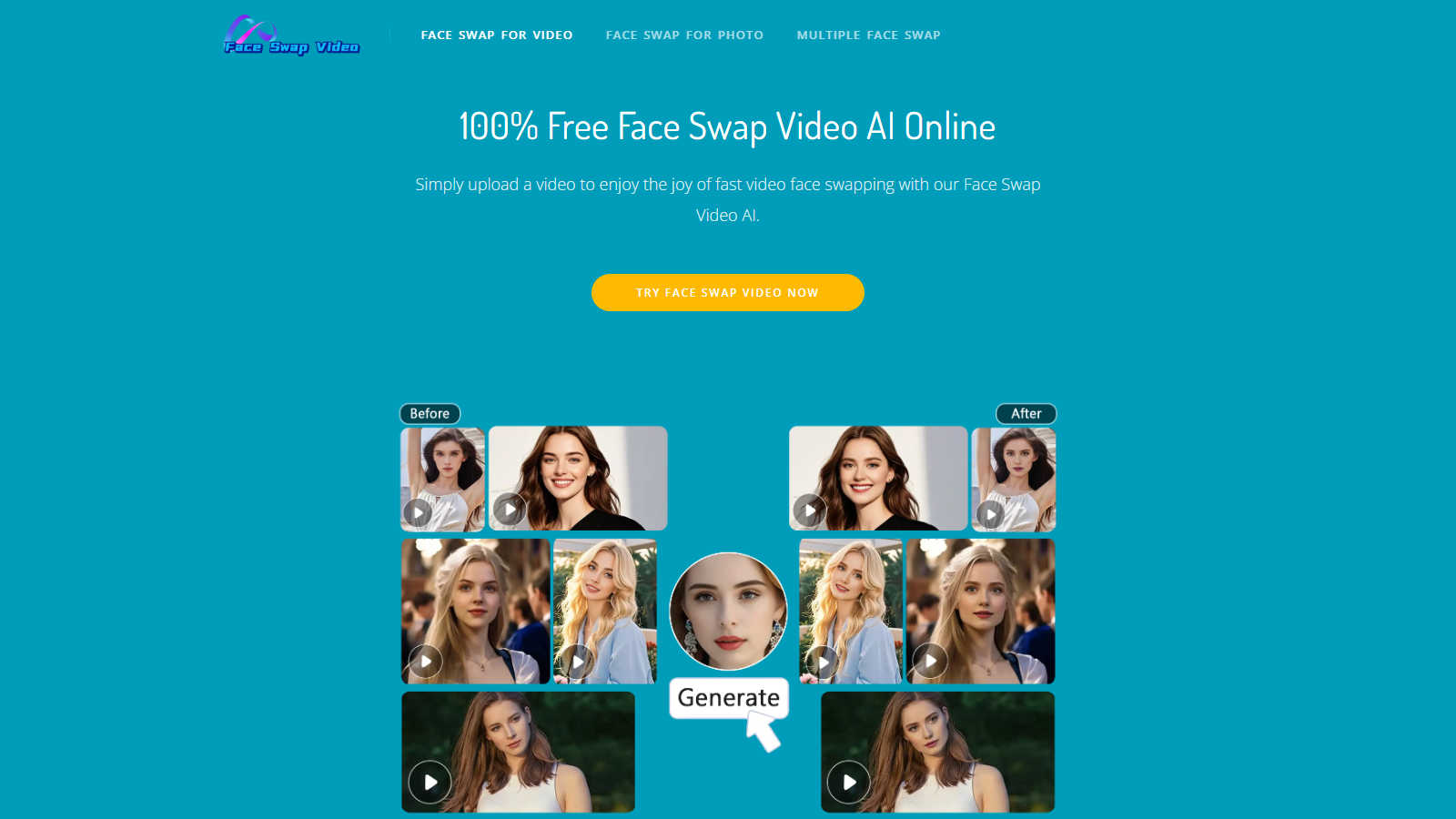 Face Swap Video application interface and features