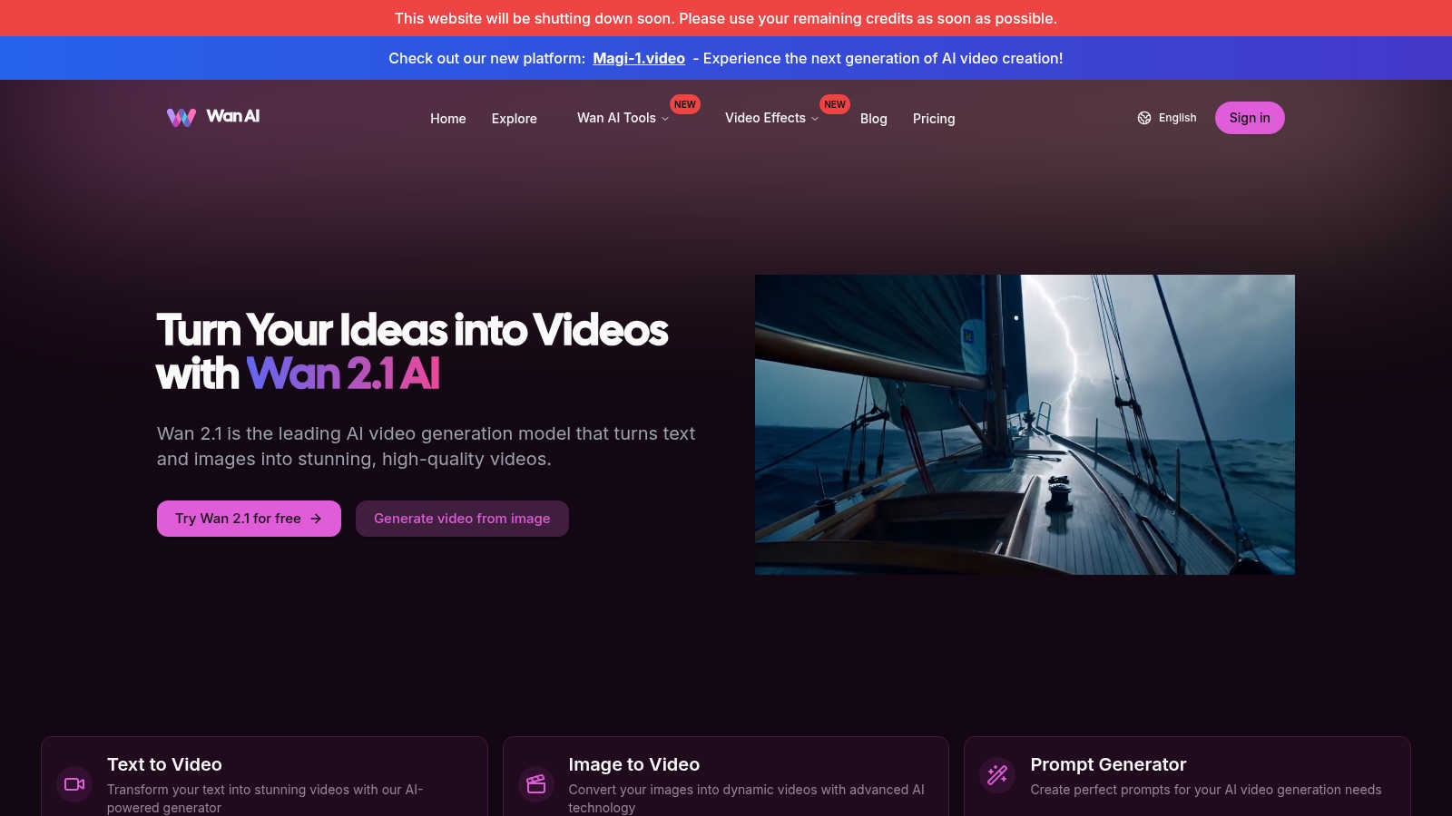 Wan AI application interface and features