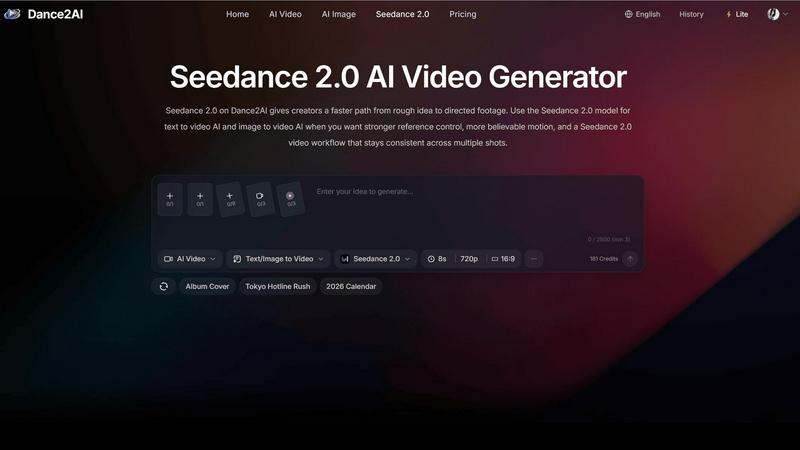 Dance2AI application interface and features