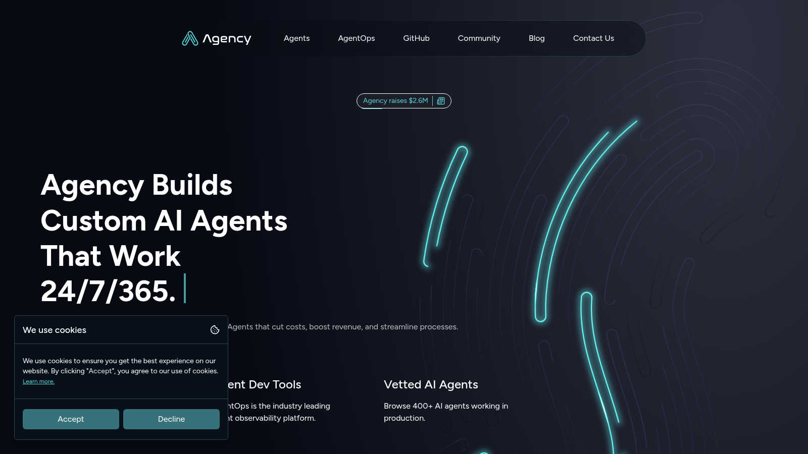 Agency AI application interface and features