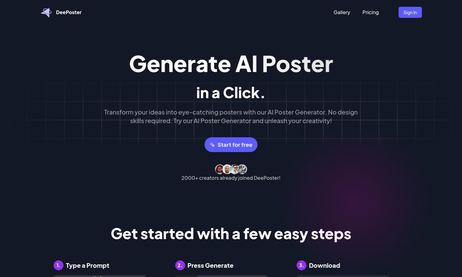 Deeposter Website