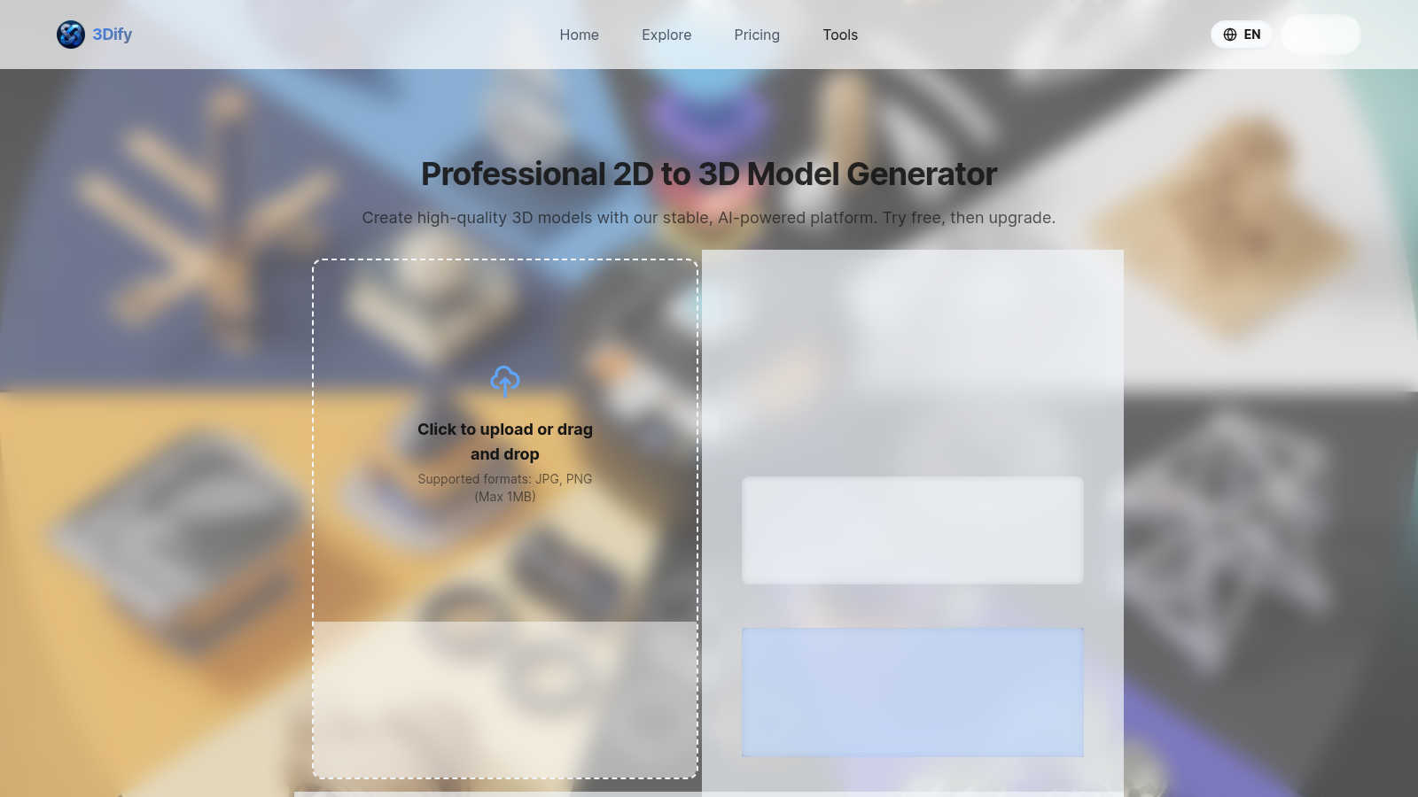 3Dify application interface and features