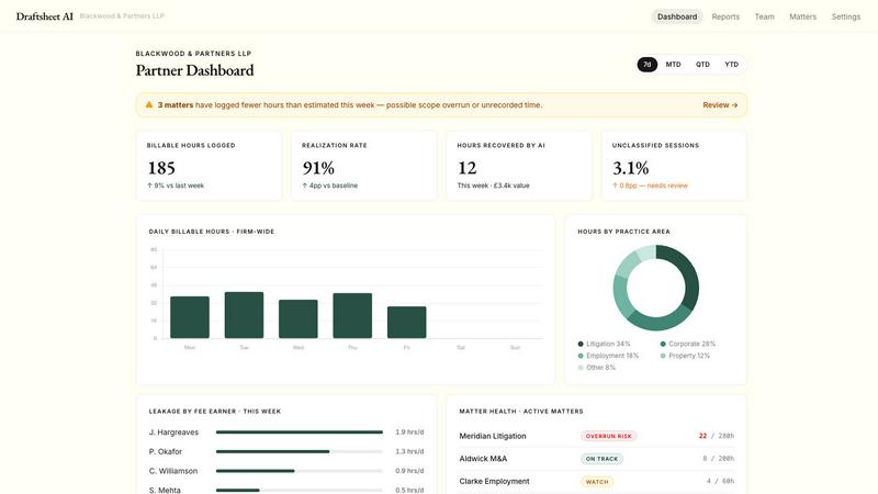 Draftsheet AI application interface and features