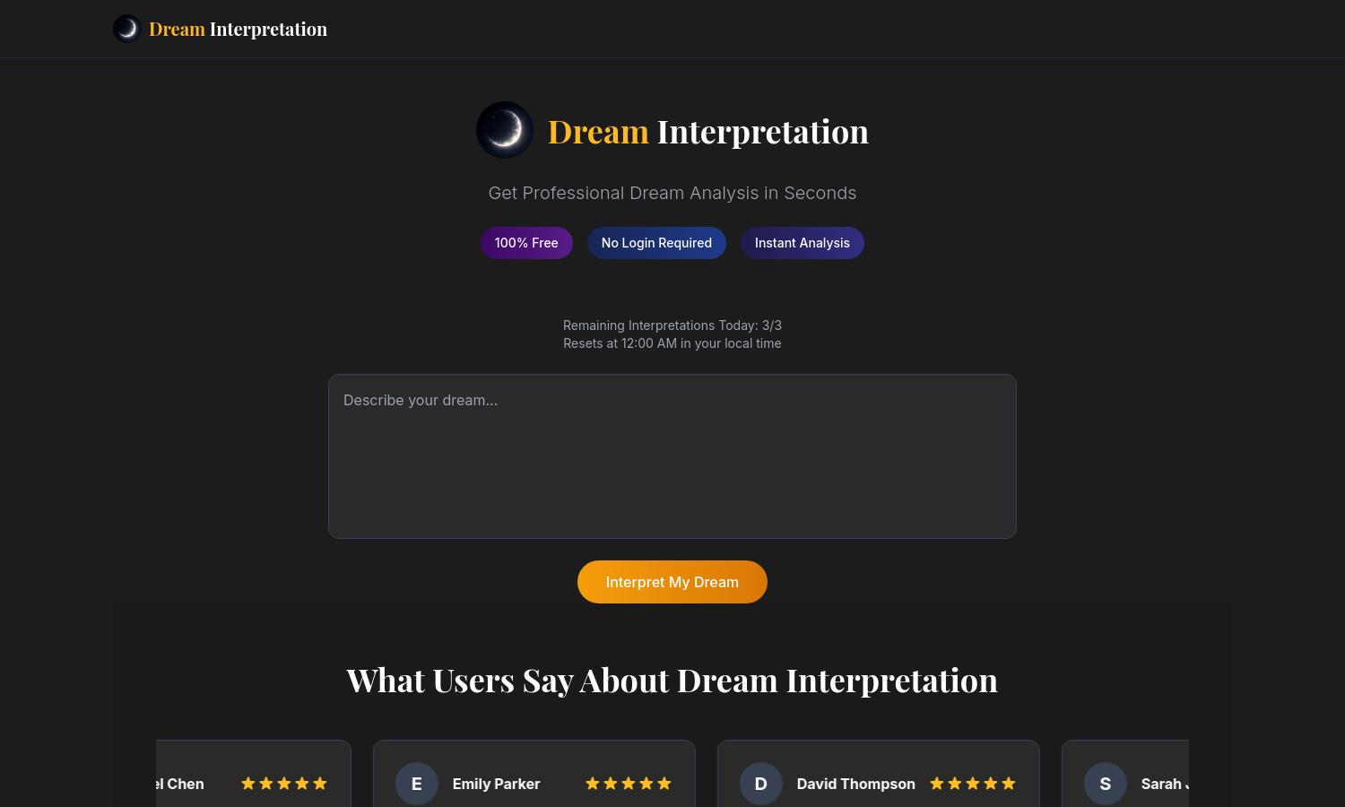 Dream Interpretation Website