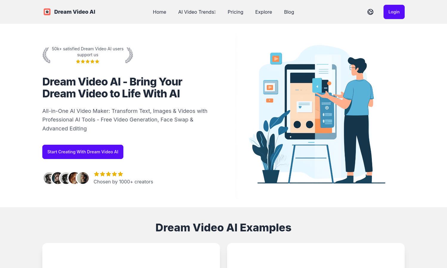 Dream Video AI Website