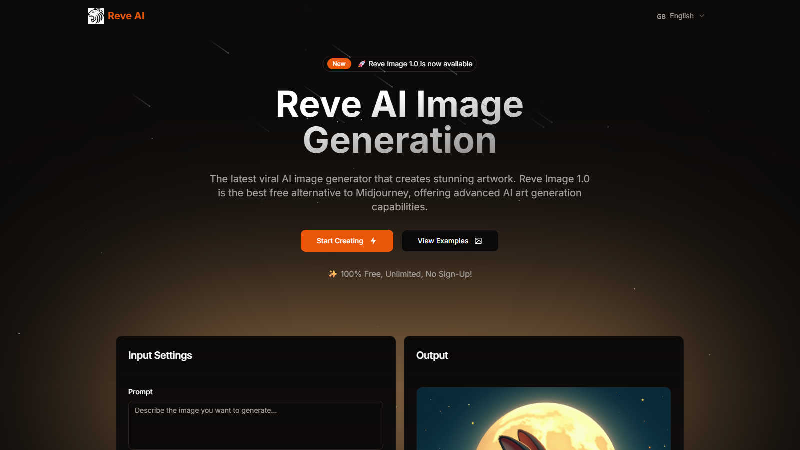 Reve AI application interface and features