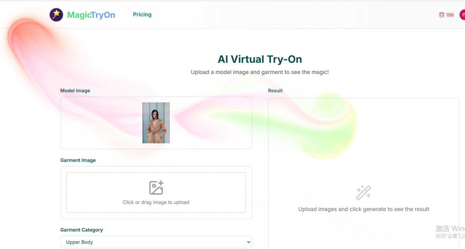 Magic Try On application interface and features