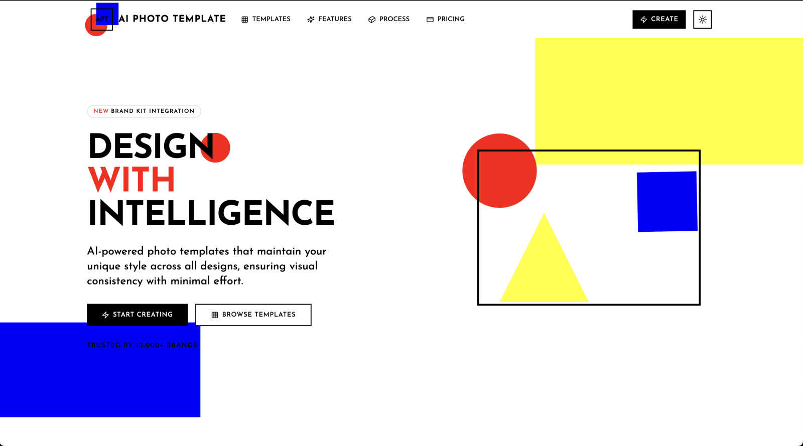 AI Photo Template application interface and features