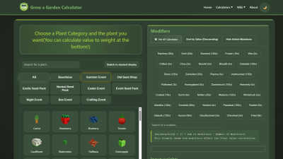 Grow a Garden Value Calculator - AI tool for Lifestyle & Entertainment