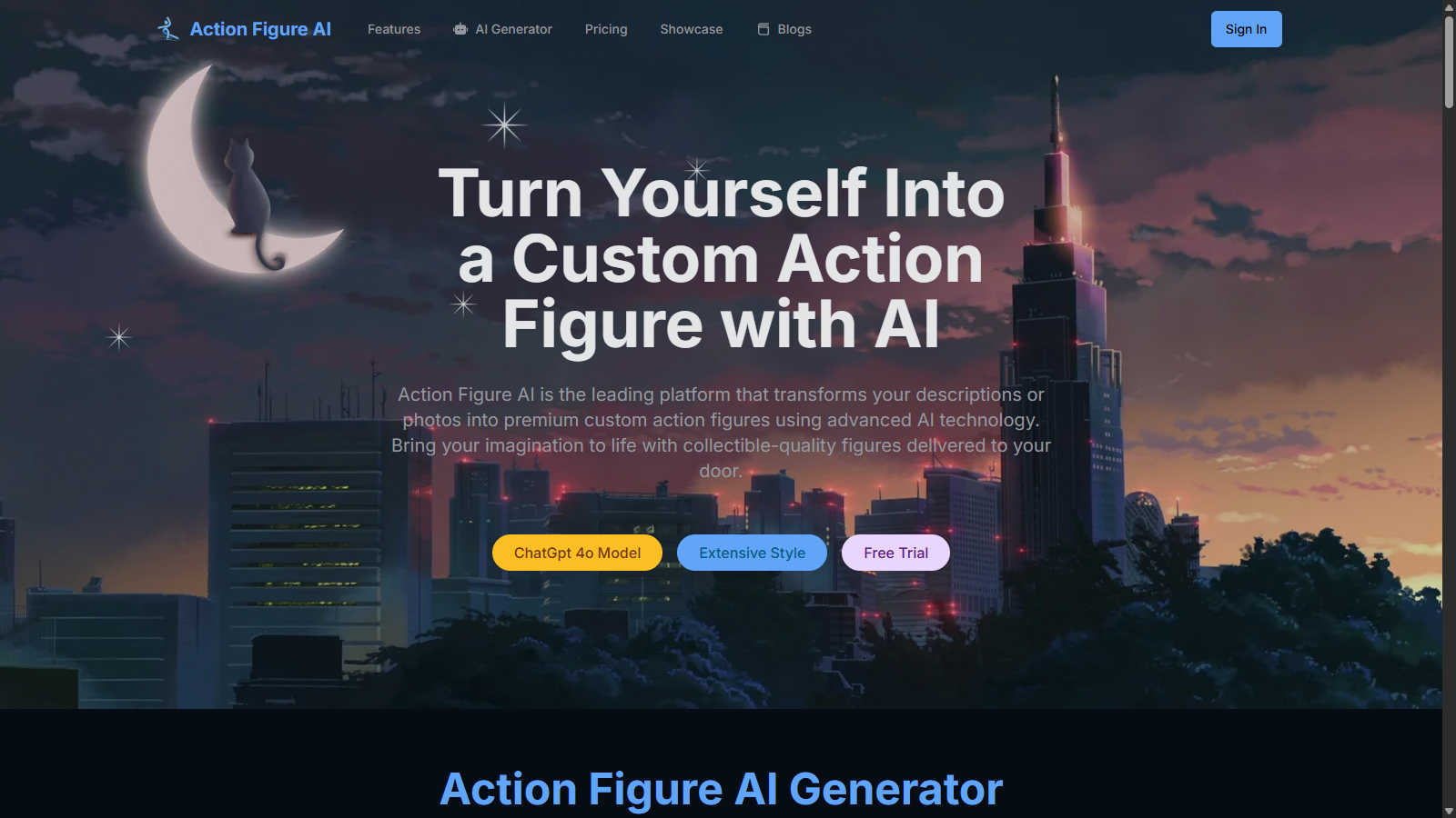 Action Figure AI application interface and features