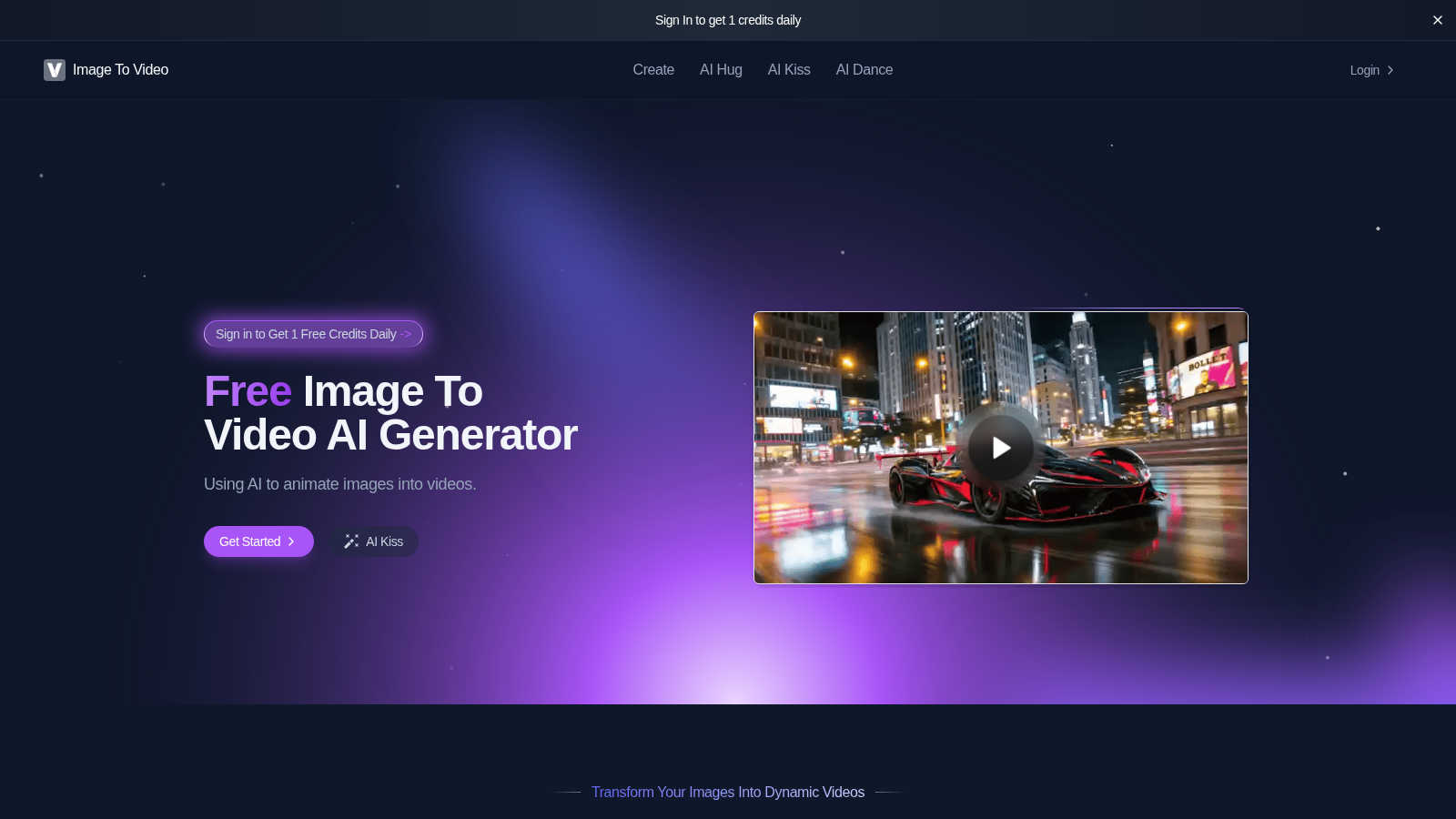 Image To Video application interface and features