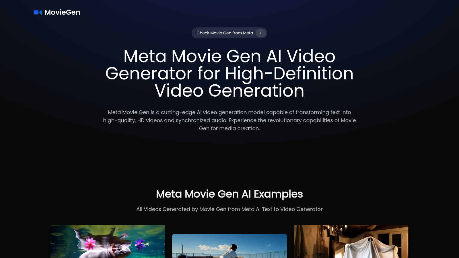 Movie Gen AI application interface and features