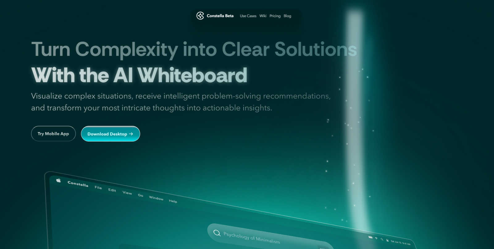Constella  application interface and features