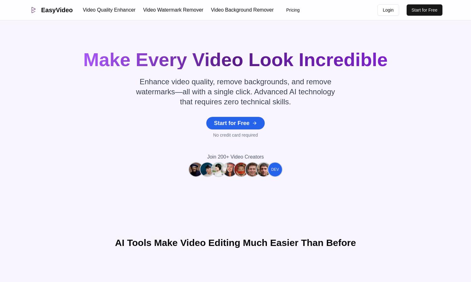 EasyVideo Website