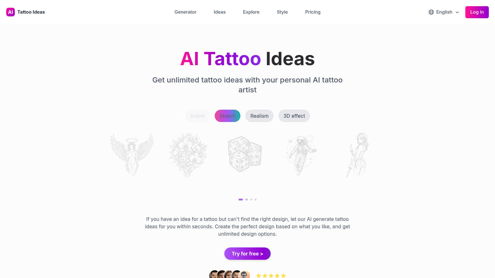 Tattoo Ideas application interface and features