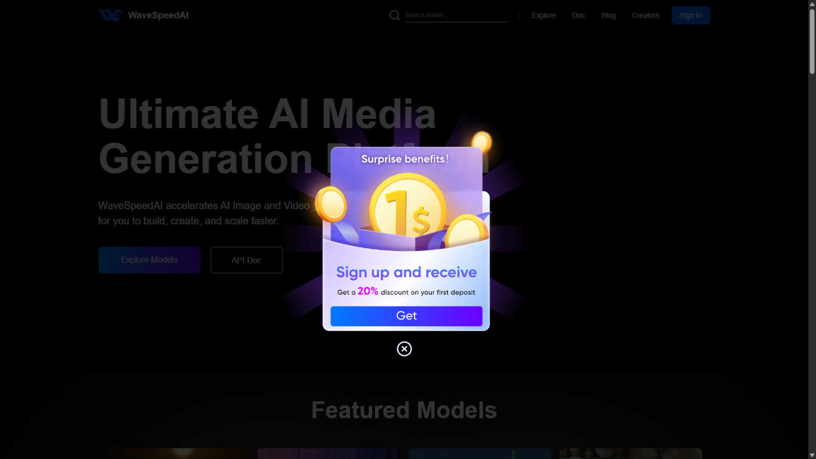 WaveSpeedAI application interface and features