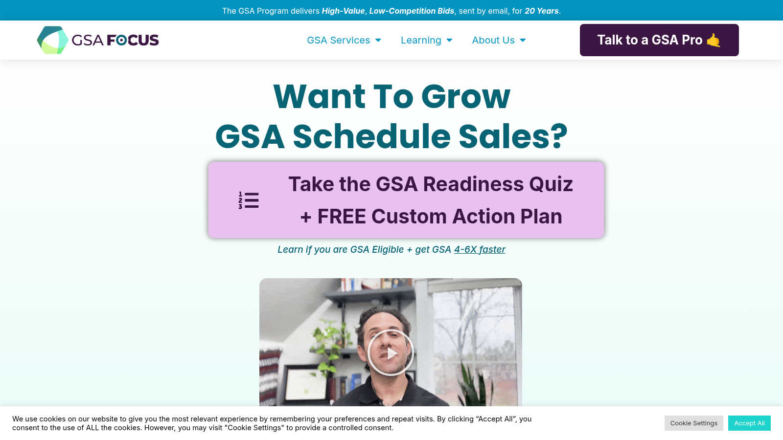 GSA Focus application interface and features