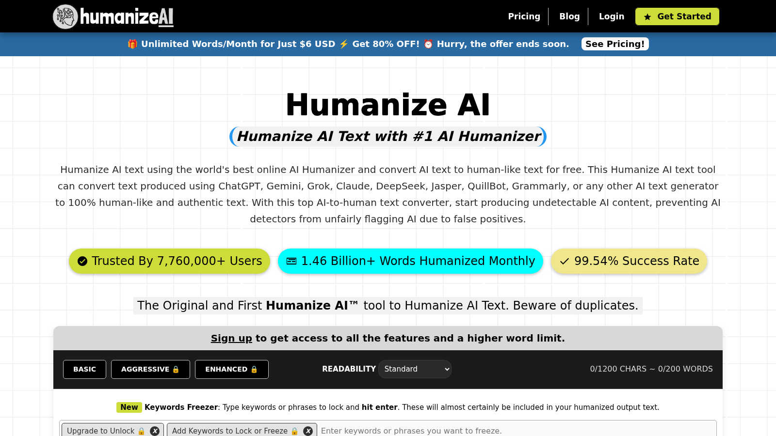 Humanize AI application interface and features