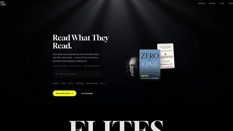 EliteReads application interface and features