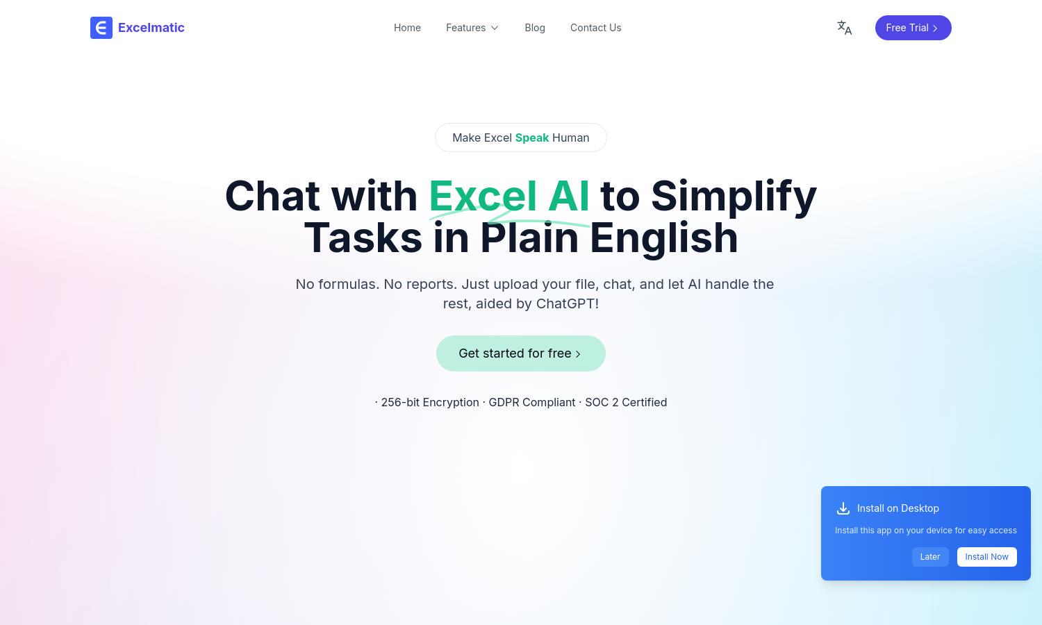 Excelmatic Website