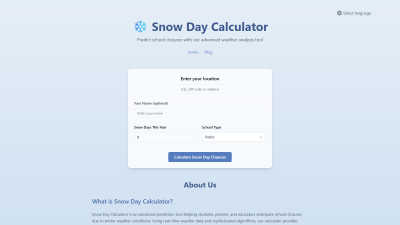 Snow Day Calculator - AI tool for Analytics & Data