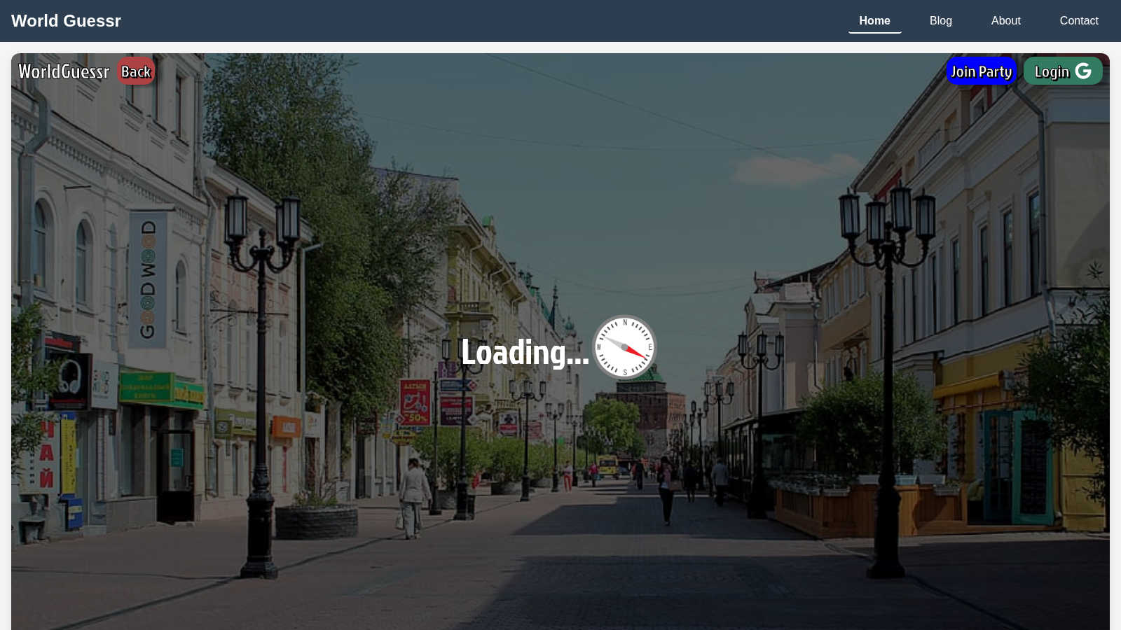 World Guessr application interface and features