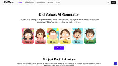 Kid Voices AI - AI tool for Audio & Music