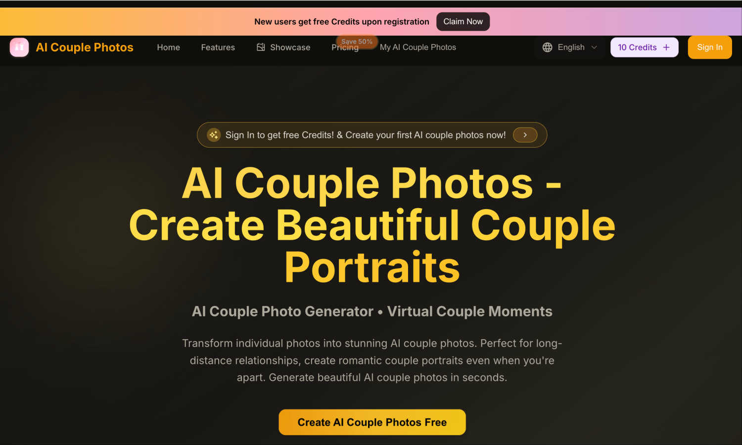 AI Couple Photo  application interface and features