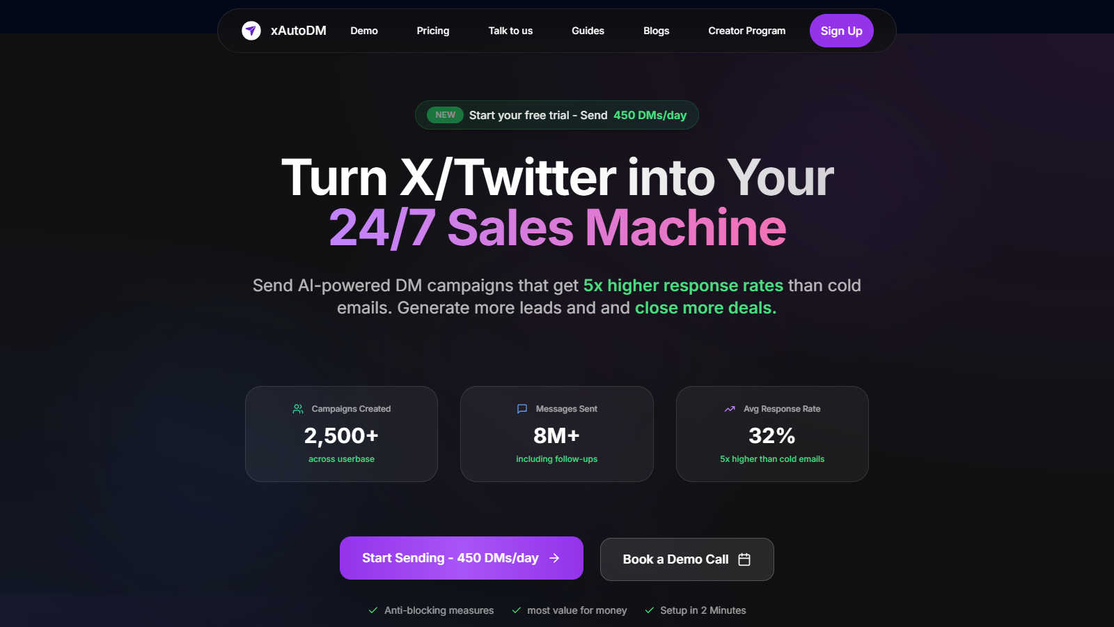 xAutoDM application interface and features