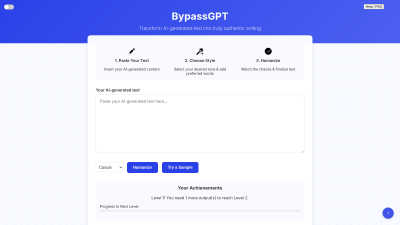 BypassGPT - AI tool for Blogging & Publishing
