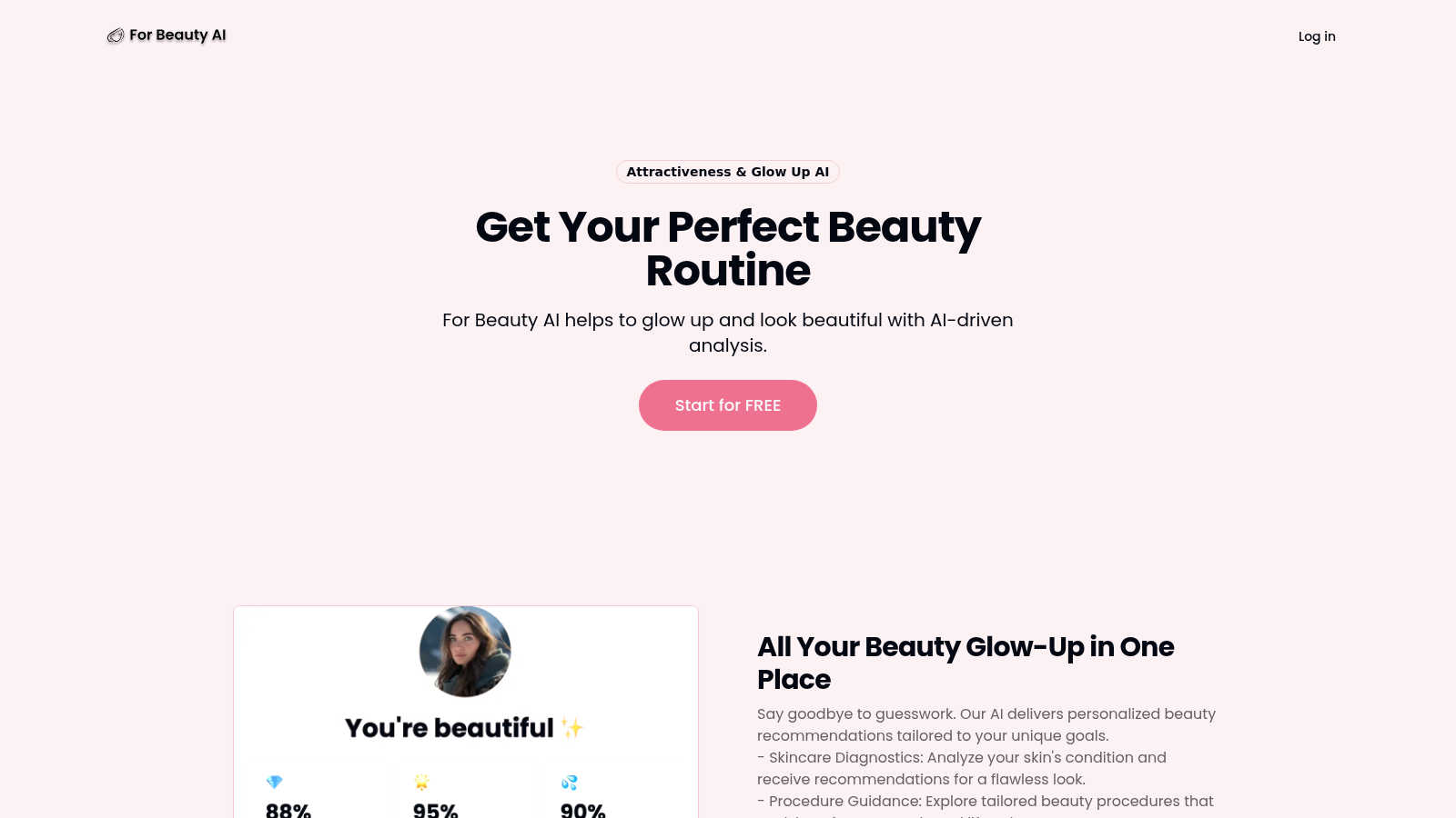 For Beauty AI application interface and features