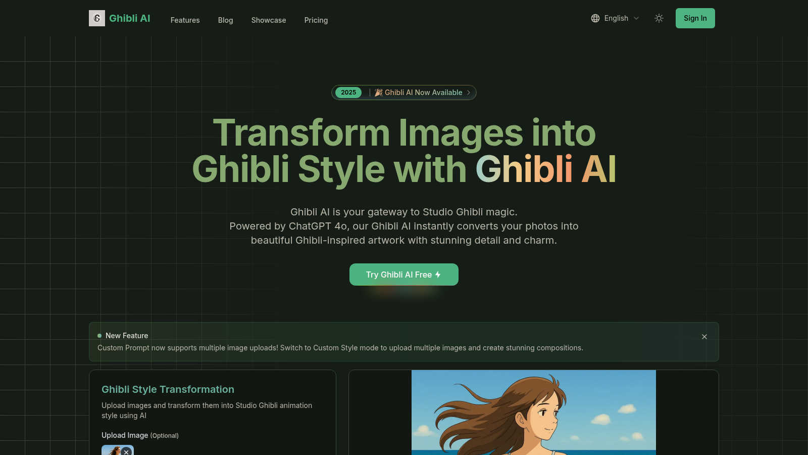 Ghibli AI application interface and features