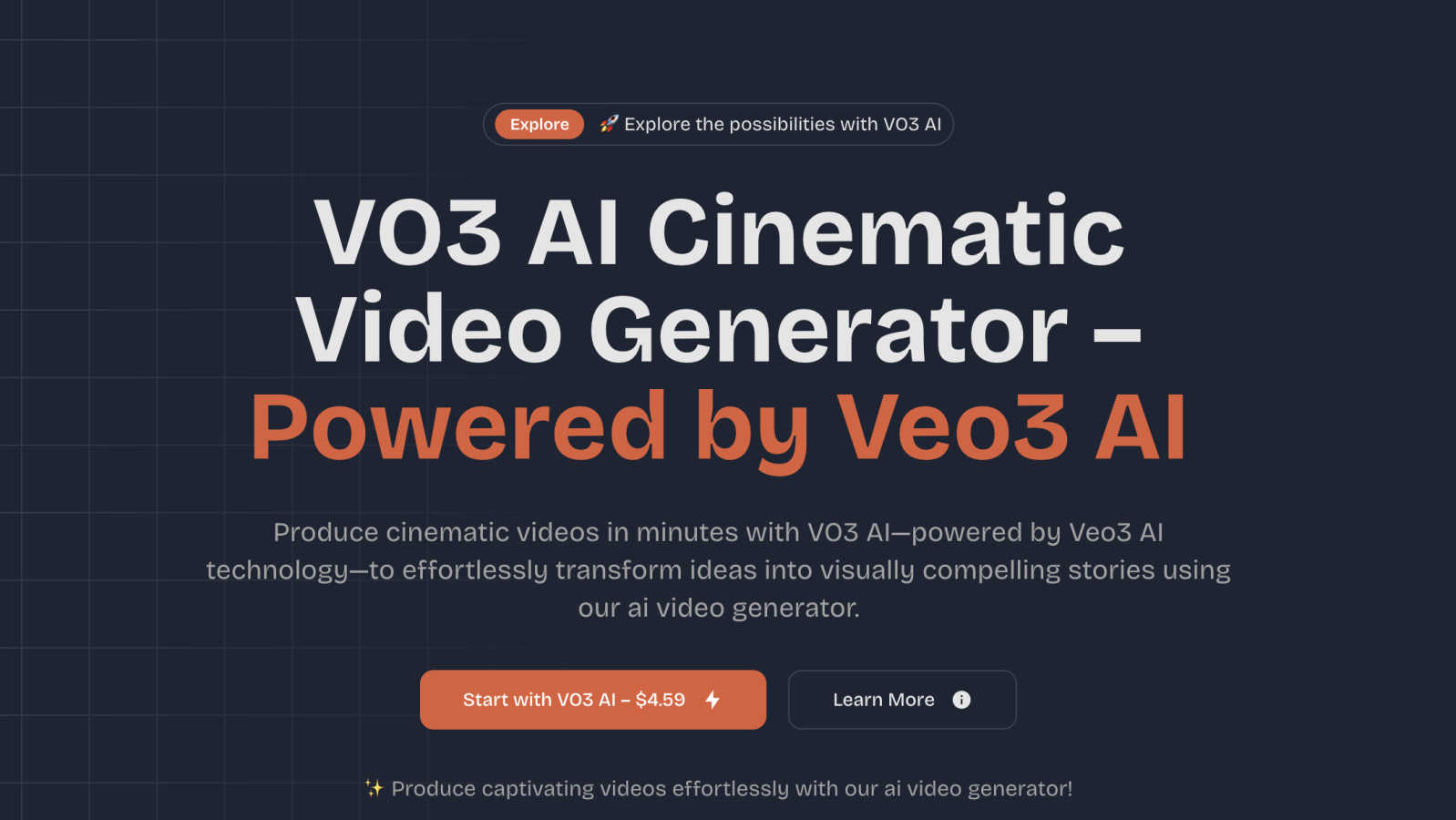 VO3 AI Video Generator application interface and features