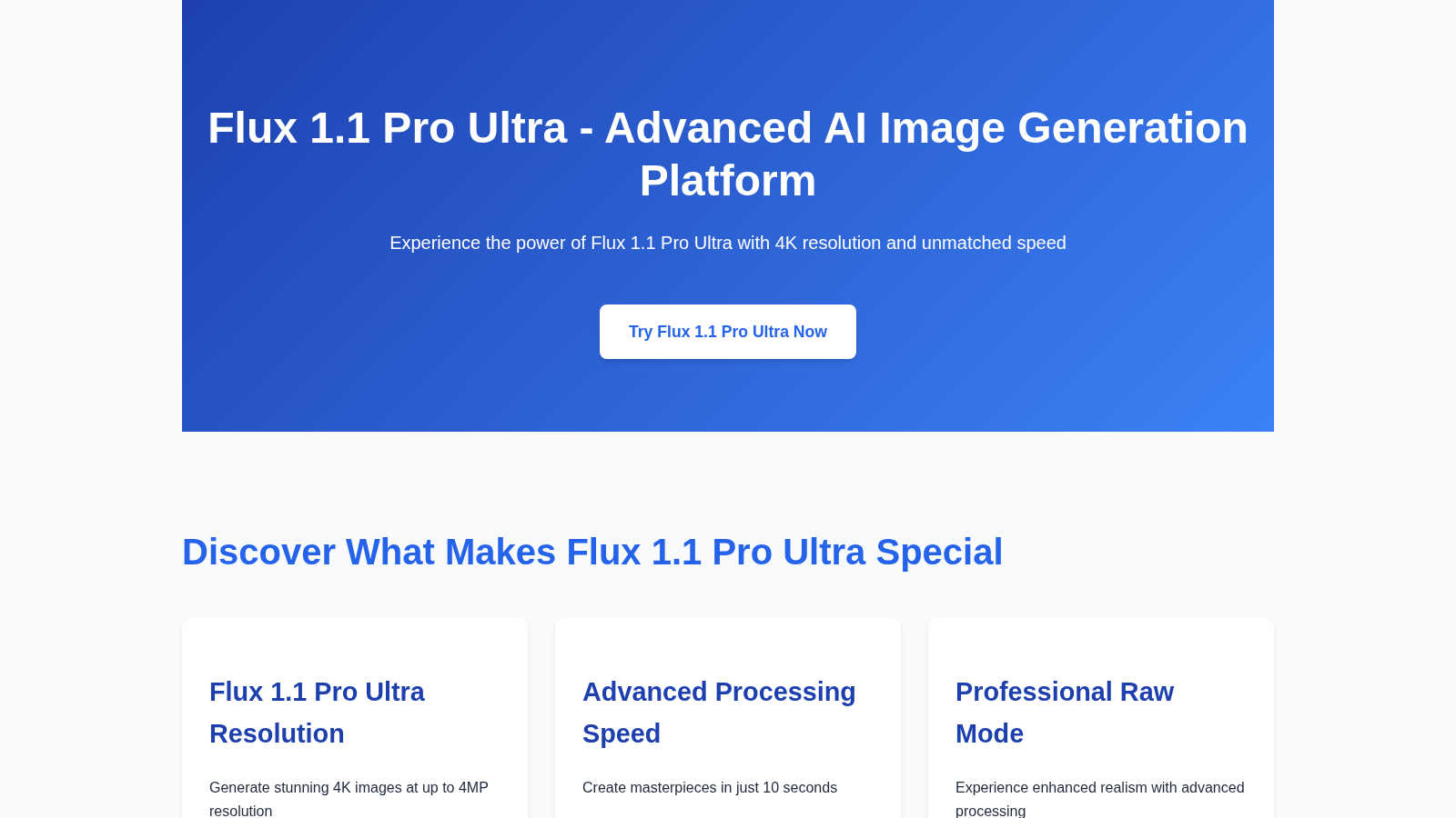 FLUX 1.1 Pro Ultra application interface and features