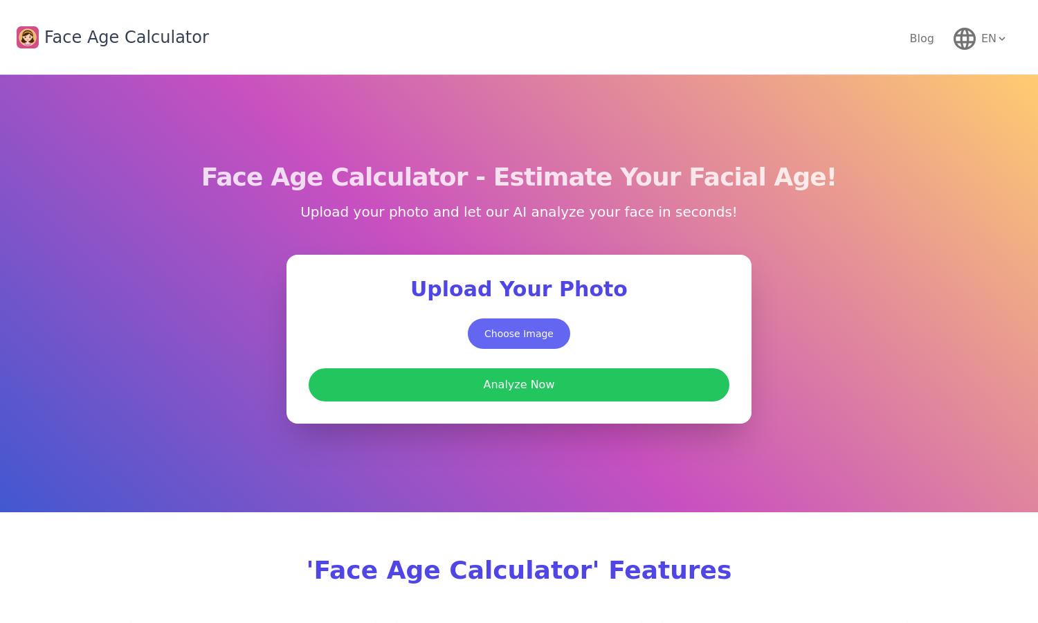 Face Age Calculator Website