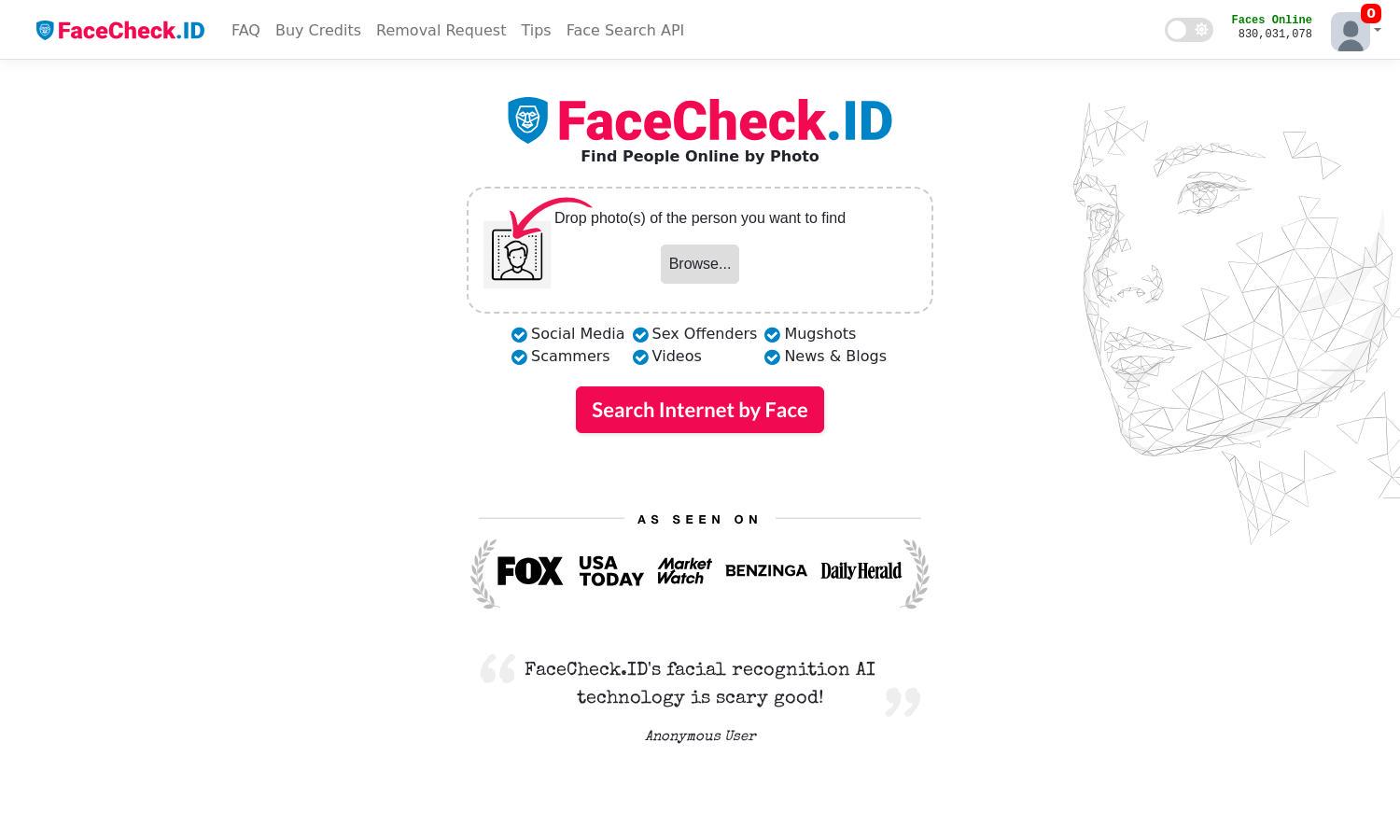 FaceCheck Website