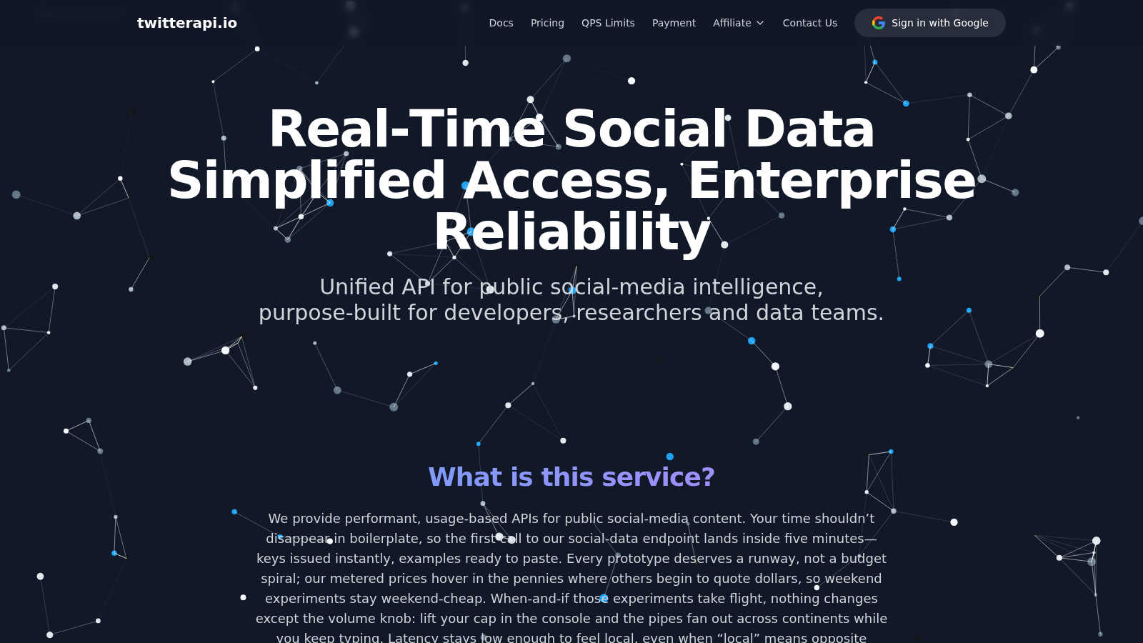 twitterapi.io application interface and features