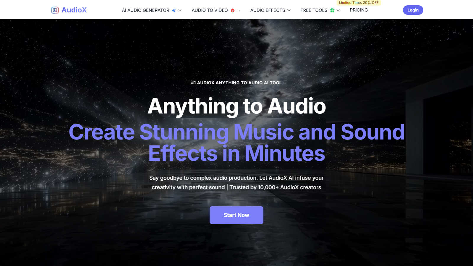 AudioX application interface and features