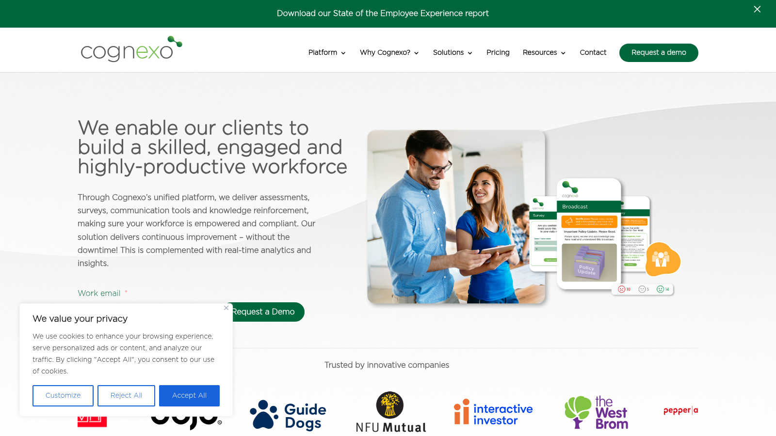 Cognexo application interface and features