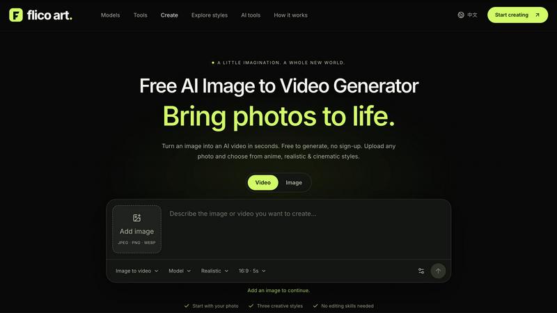 Flico.art | Free AI Video Generator screenshot