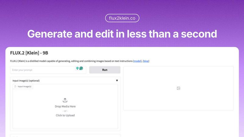 Flux 2 Klein application interface and features