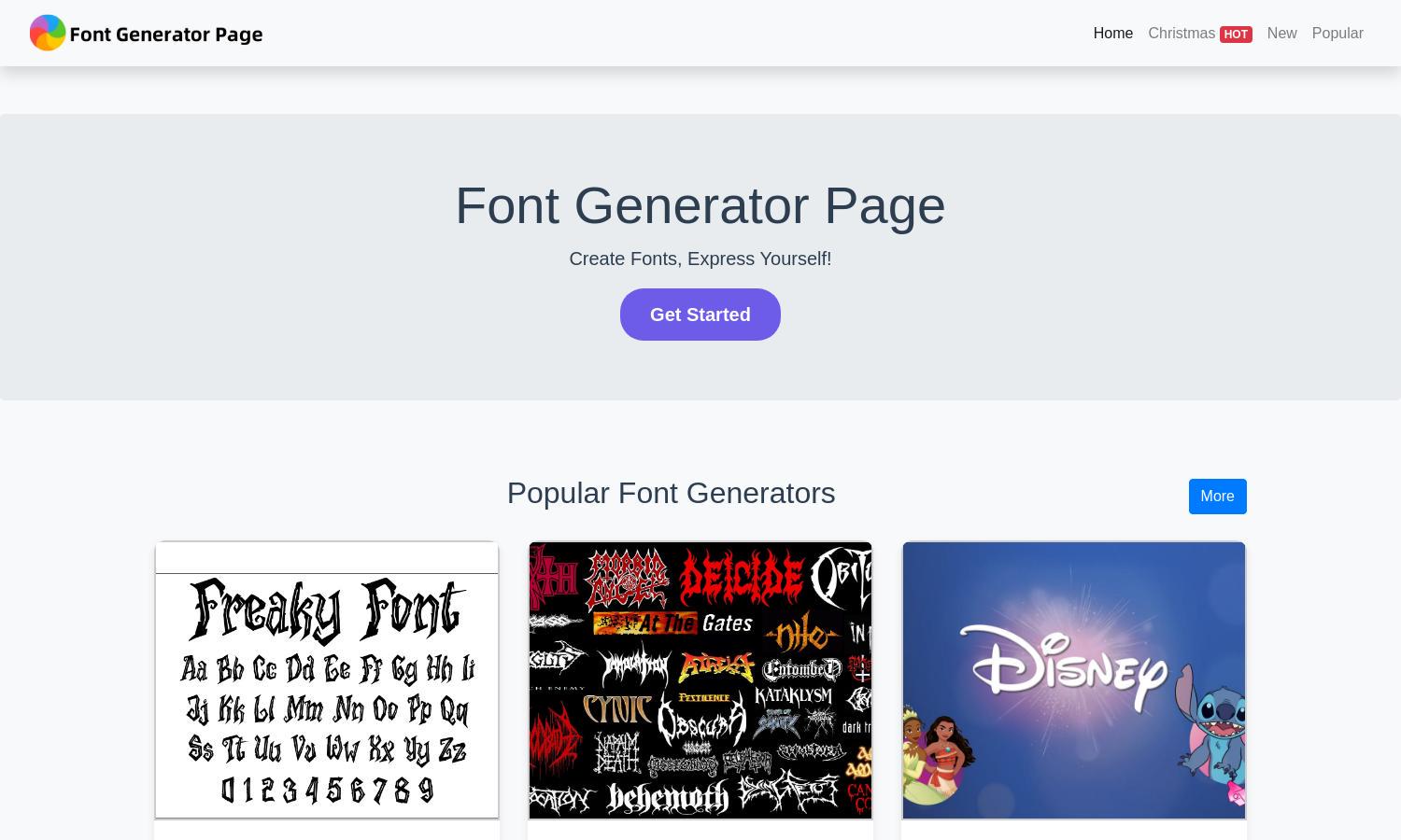 Font Generator Page Website