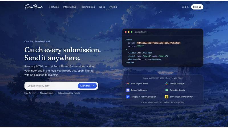 Form Plume screenshot