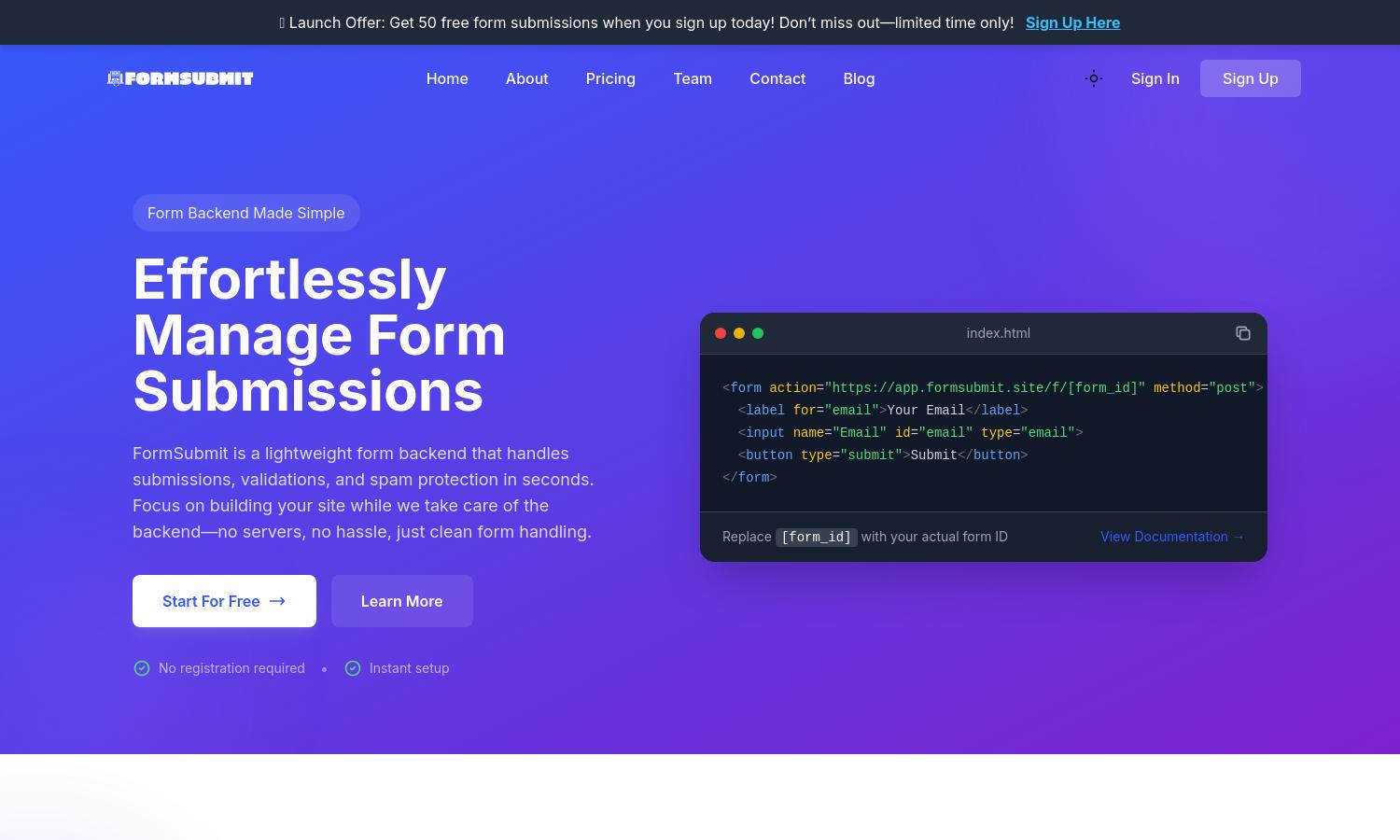 FormSubmit Website