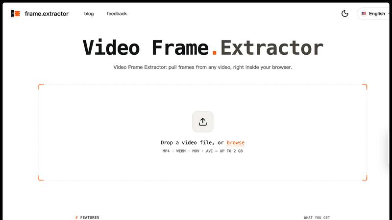 Frame.Extractor application interface and features