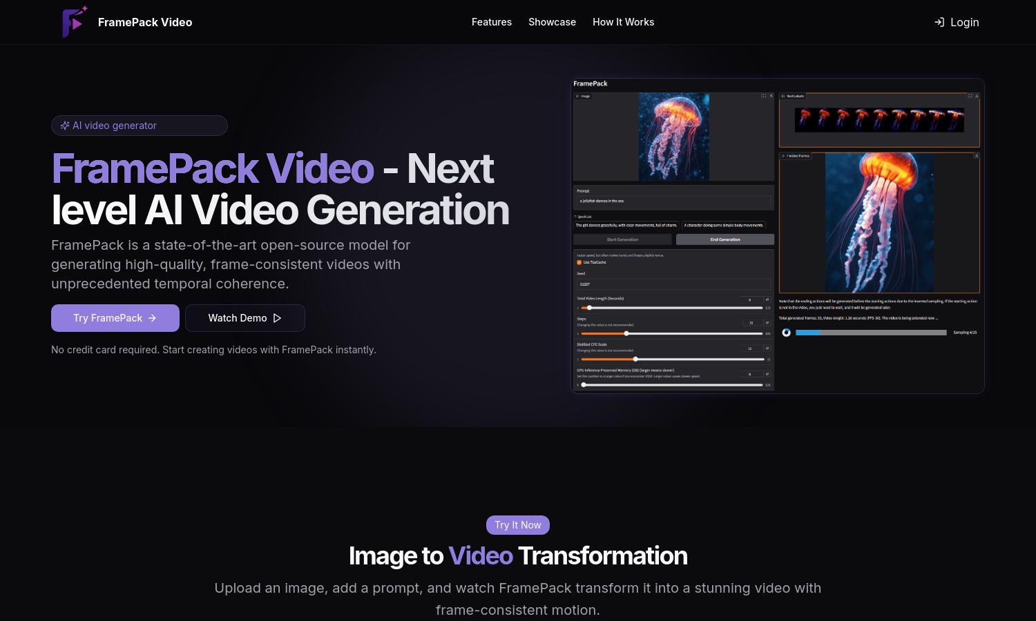 FramePack Video Website