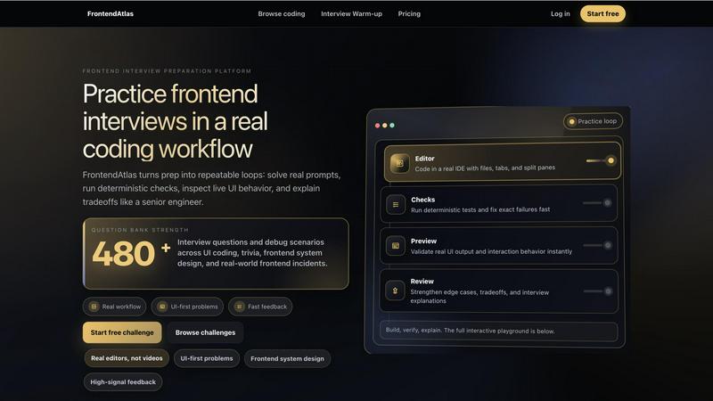 FrontendAtlas application interface and features