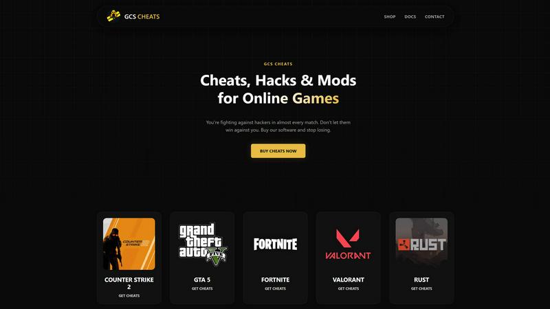 GCS Cheats application interface and features